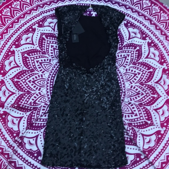NWT ✨ Rachel Zoe Black Sequin Open Back Mini Dress - Picture 4 of 7